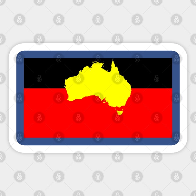 Aboriginal Map Flag Sticker by hogartharts